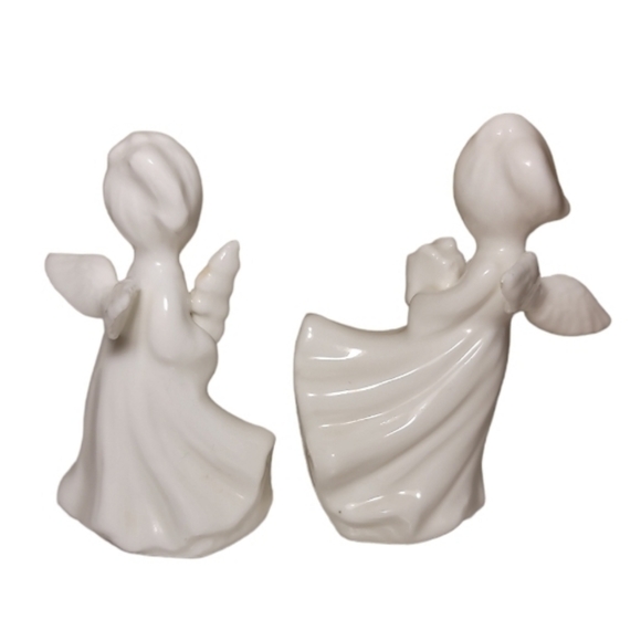 Set of 2 all white gifting angels - Picture 3 of 5